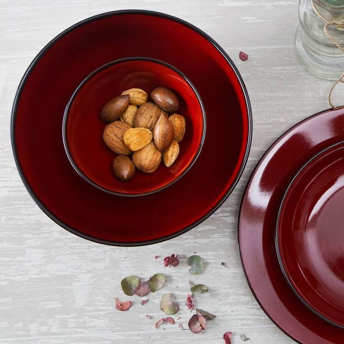 Avet Bol de Vidrio 670 ml (14,7 cm) - 6 Unidades - Colección Reactive Red